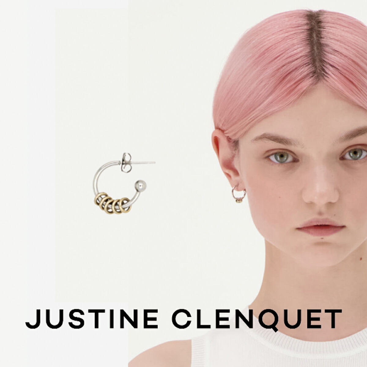 あおばくん着用）JUSTINE CLENQUET シルバー フープピアス あおばくん