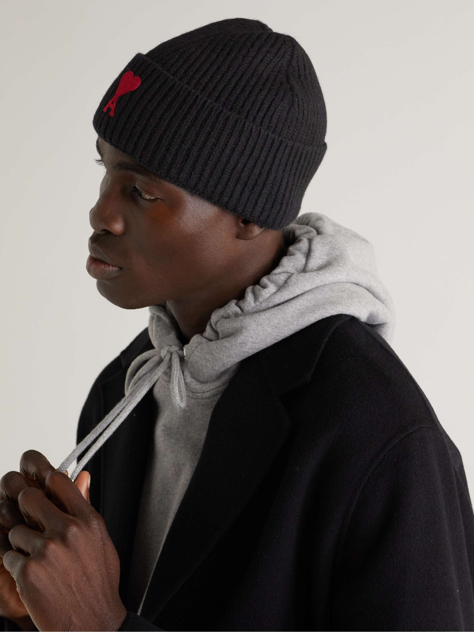 あーちゃん☆ amiparis ニット帽 黒 楽天市場】AMI PARIS アミ パリス