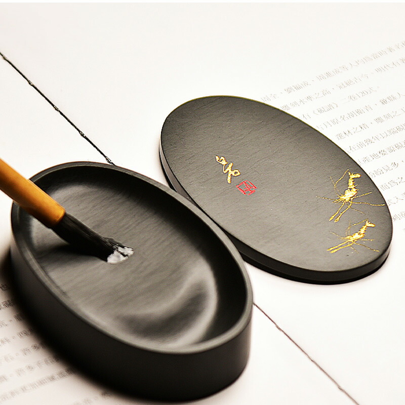 楽天市場】【予約品】硯 すずり 中国硯 書道用品 石 蓋付き 小さい