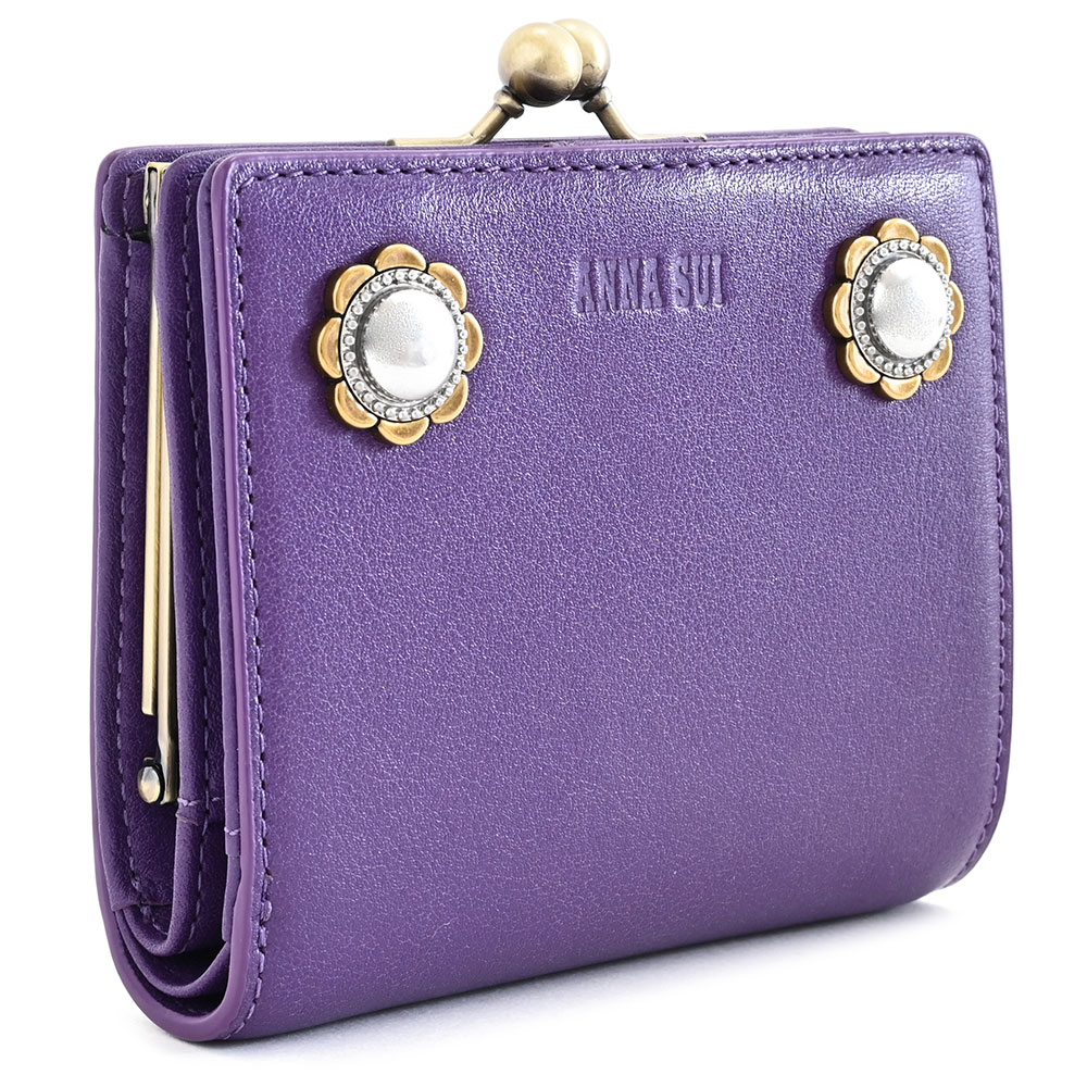 楽天市場】展示品箱なし アナスイ 財布 二つ折り財布 がま口財布 紫