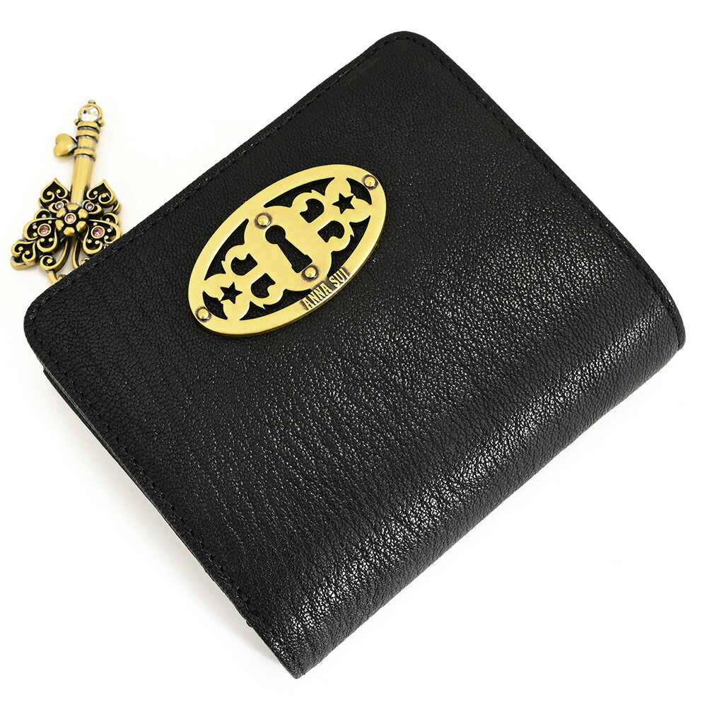 楽天市場】アナスイ 財布 二つ折り財布 L字ファスナー 黒(ブラック