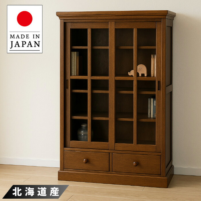 楽天市場】ガラスキャビネット アンティーク 飾り棚 木製 本棚