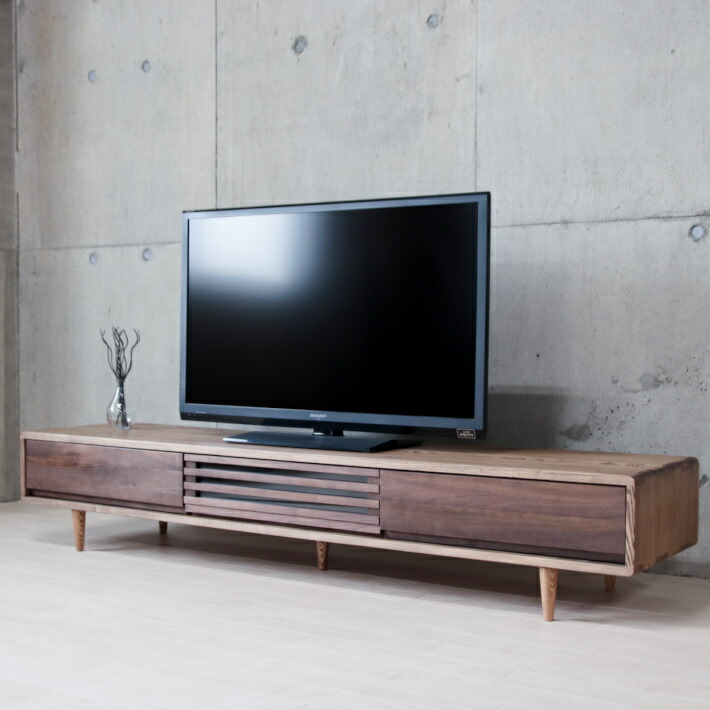 HANA木製テレビ台 天然木 ダークブラウン180cm HANA木製テレビ台 天然