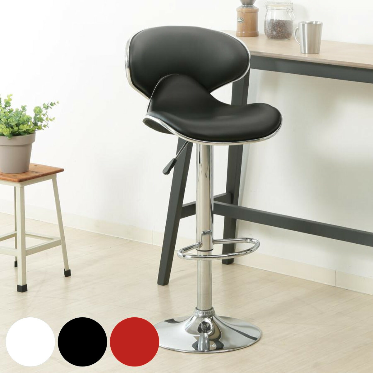 楽天市場】カウンターチェア 座面高61〜82cm ハイチェア 高さ調整