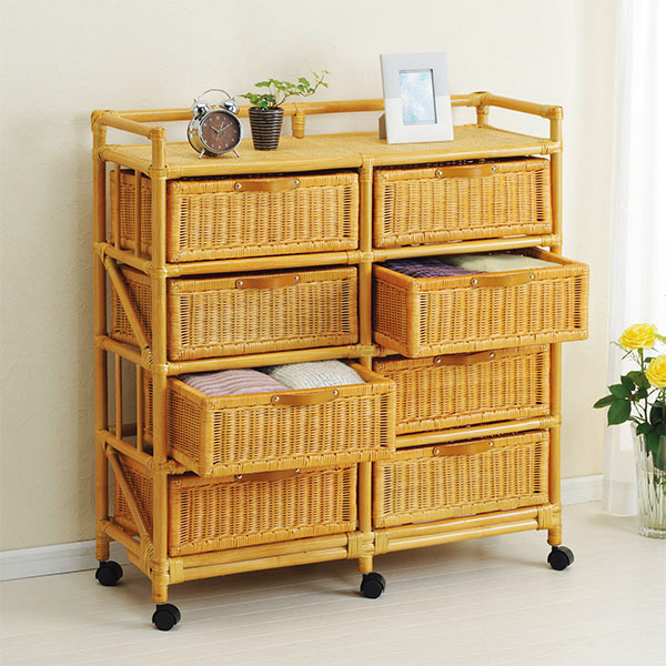 楽天市場】ランドリーチェスト ラタン 4段2列 籐家具 幅92cm （ ラタン