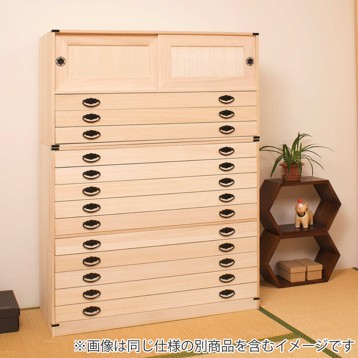 楽天市場】桐タンス 幅99.5cm 浅型 10段 台輪あり 着物用 日本製 （ 桐