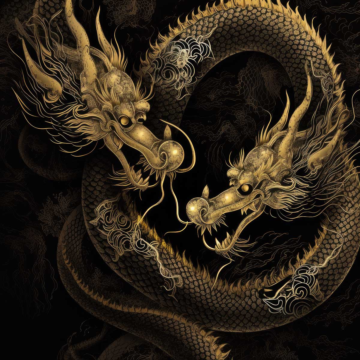 金運 龍 ドラゴン ゴールド 竜 風水 魔除け 竜神 ポスター1 ホーム装飾