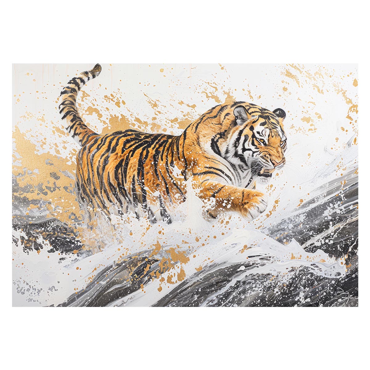 昭和39年 日光 虎 絵画 硝子絵 アート 額装品 骨董品 縁起物 昭和39年