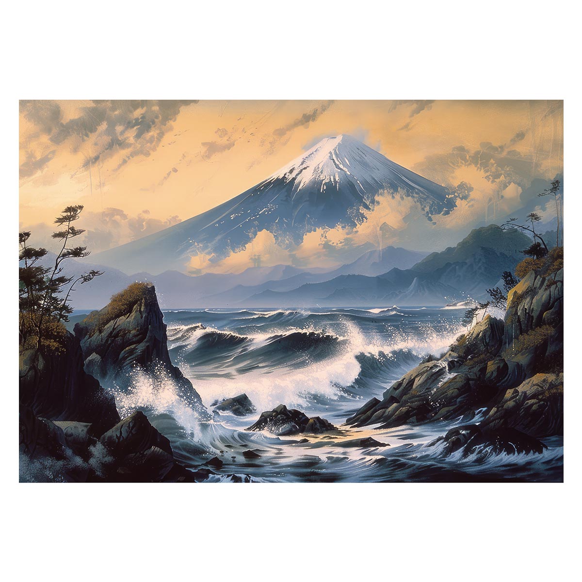 B1サイズ（約73x103cm）】【lh-poster-4142】和風 金の富士 金運