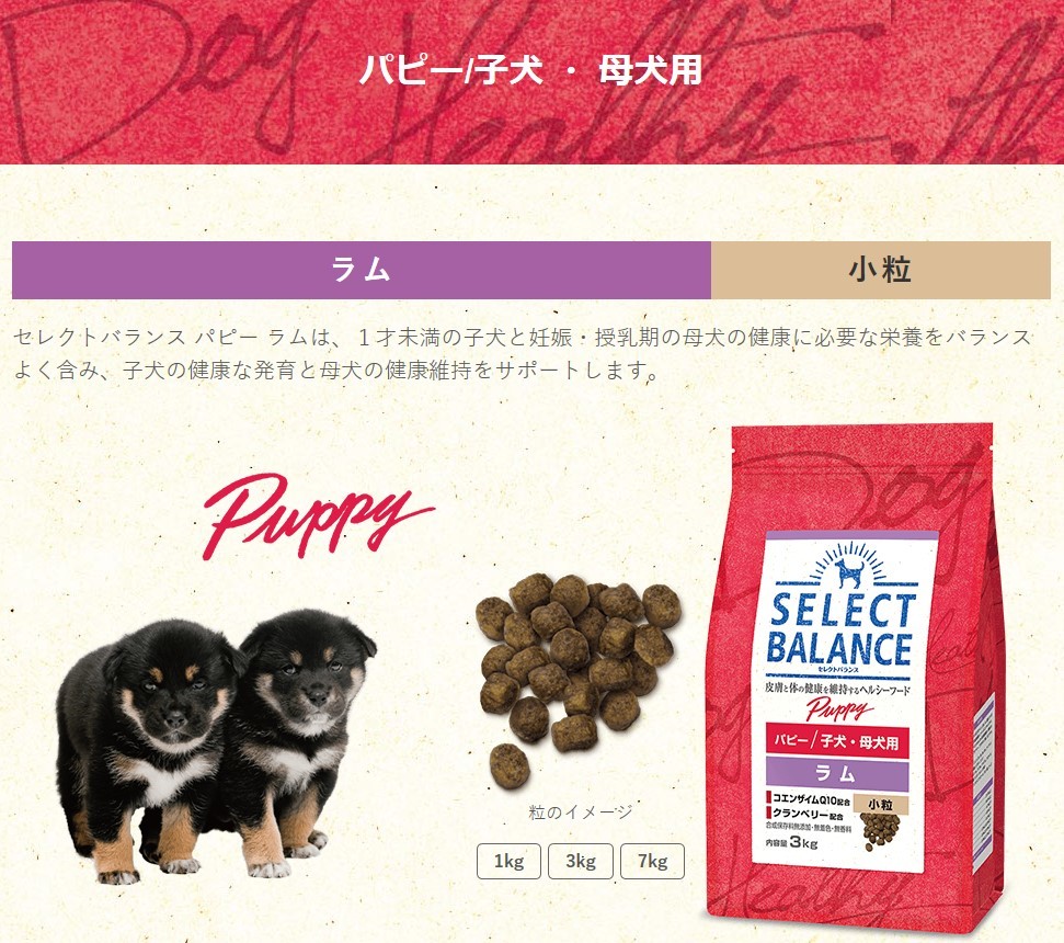 15kg】セレクトバランスパピーラム 子犬・母犬用 【公式通販】