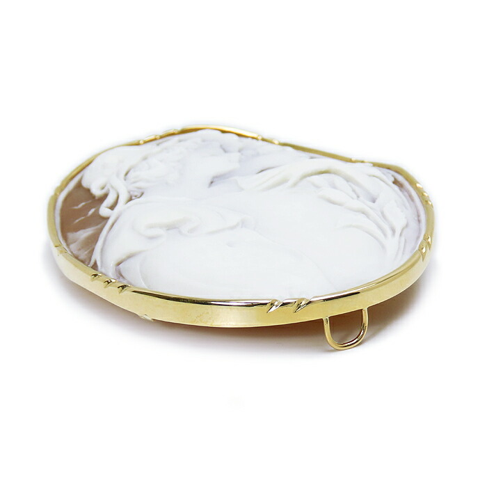 鑑定書 説明書付き】作家 シェルカメオ K18WG ペルーソ.サルバトーレ