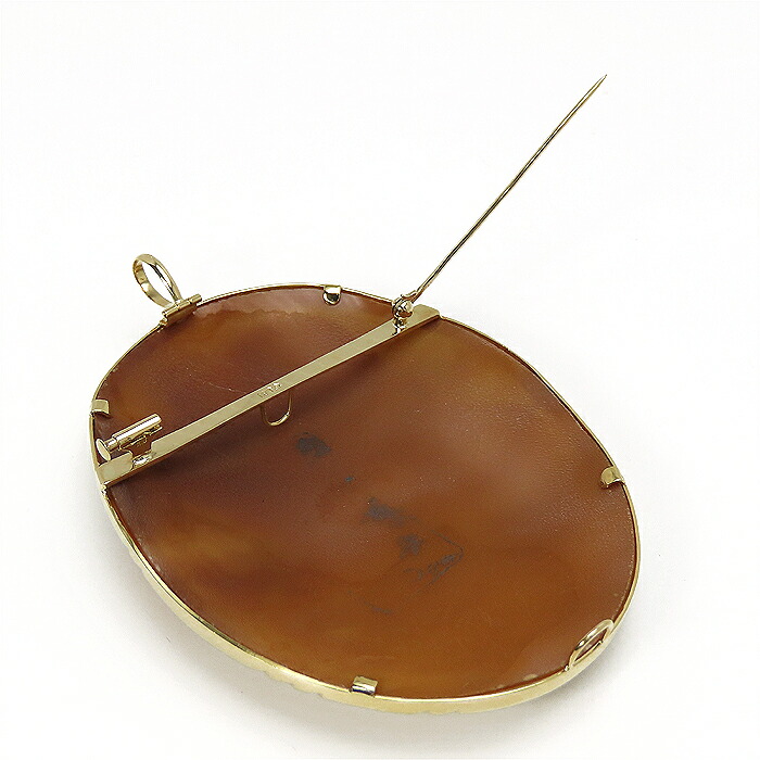 楽天市場】K18 シェル カメオ 鑑別書付 約H75×W57mm 2人の女性 横顔 花
