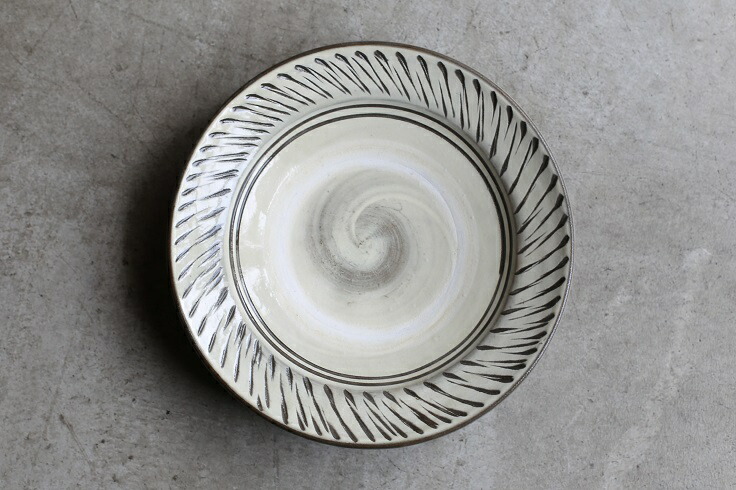 坂本茂木 小鹿田 直径44cm 大皿 小鹿田焼 大皿 飛び鉋 おんた焼 民藝