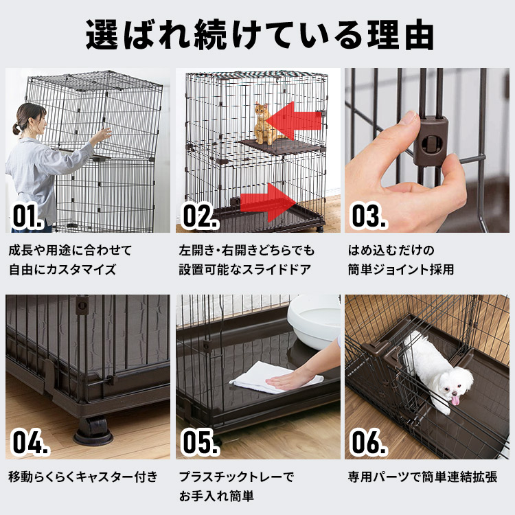 楽天市場】【公式】犬 ケージ 拡張 ゲージ サークル 猫 2段 屋根付き