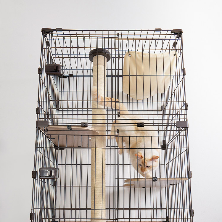 楽天市場】【公式】猫 ケージ 3段 ワイド 隠れ家キャットランド PKC