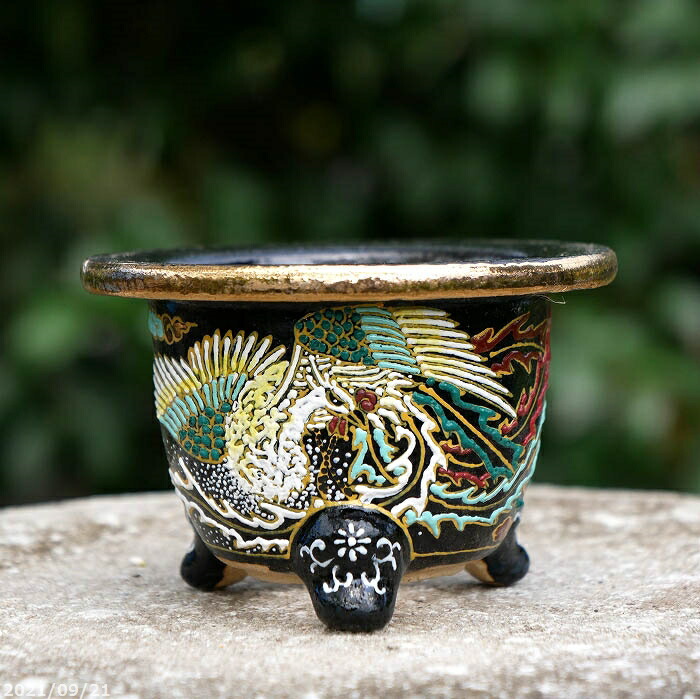 楽天市場】京楽焼 植木鉢 愛楽園製 富貴蘭鉢 「鳳凰紋」 3.5号 (現品No