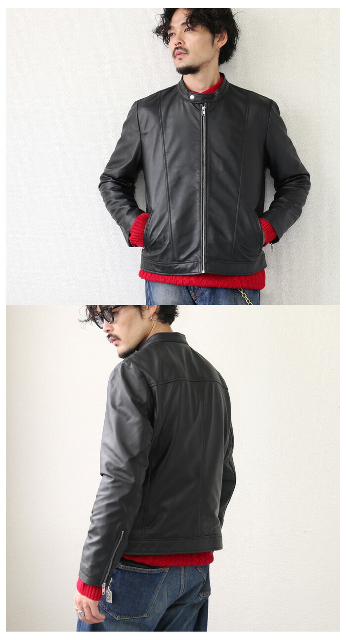 楽天市場】レザージャケット シングルライダース シングル バイカー