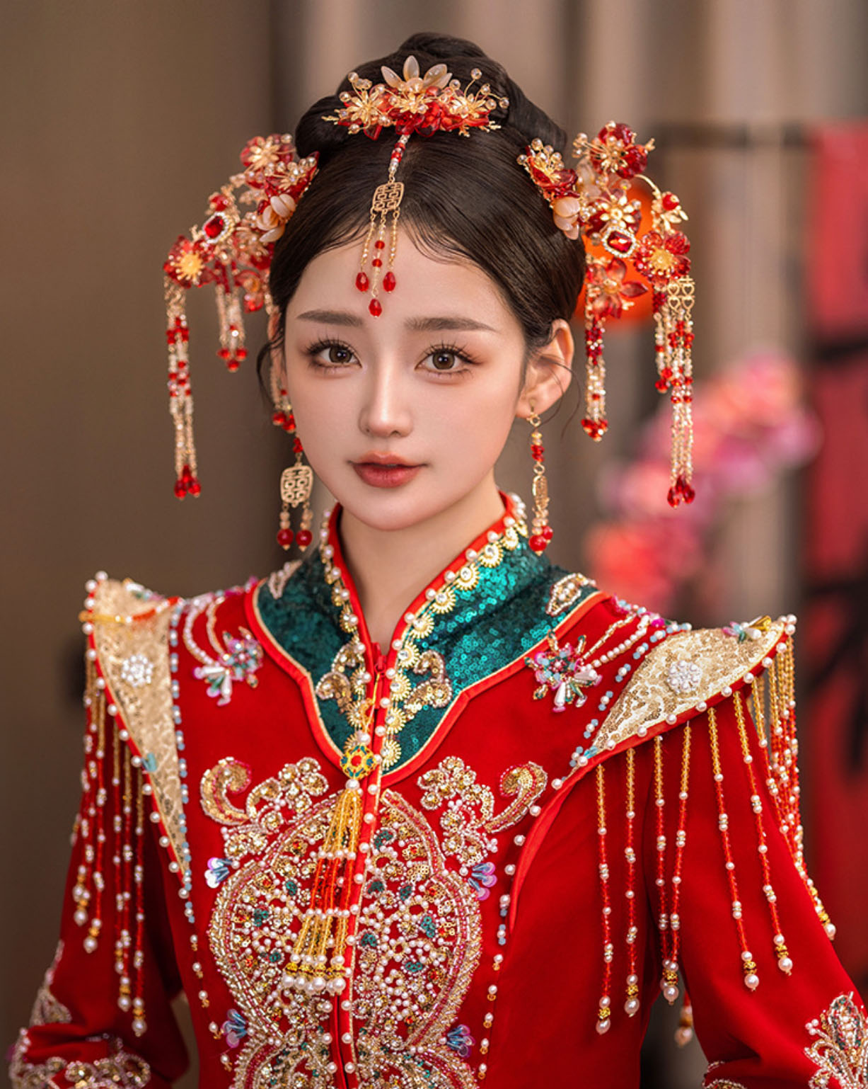 ✴アンティーク 「中国ペア人形」✴頭と手足は陶製・清朝時代の服装と