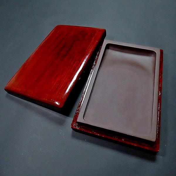 中国 書道具 端渓硯 緑端渓 唐木箱付 C R7141 【公式通販】