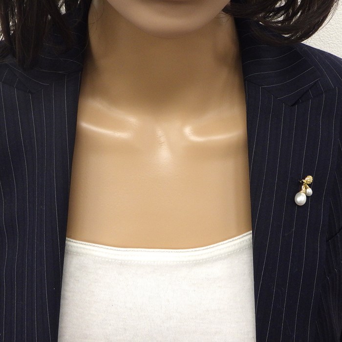 楽天市場】ミキモト MIKIMOTO ピンブローチ チェリー リーフ モチーフ