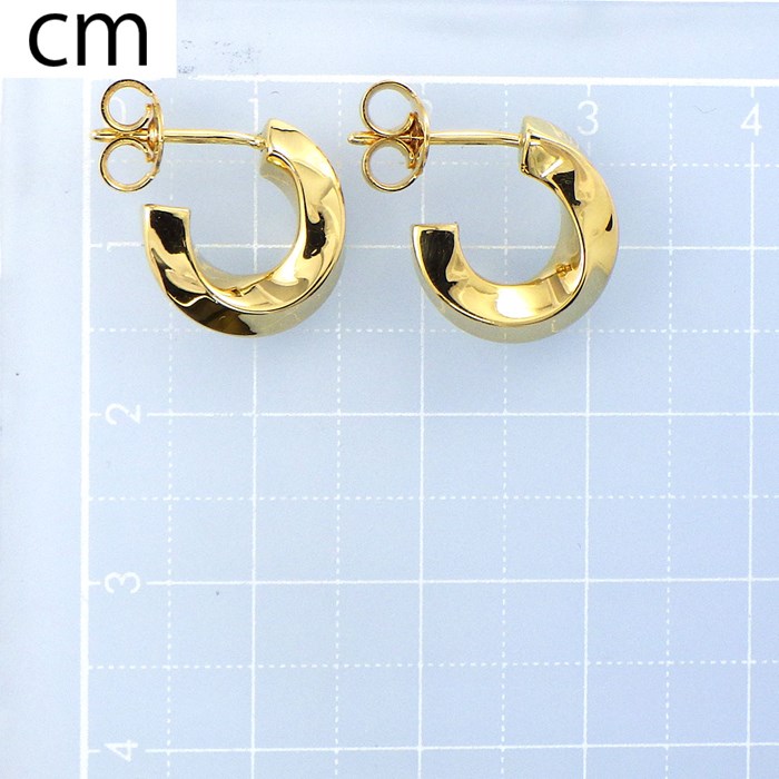 希少】美品！Tiffany ツイスト フープ ピアス YG 18金 k18 TIFFANY&Co