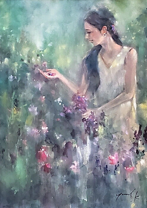 希少・美品】絵画5点セット｜木版画・水彩画・花のコラージュ付き 5月