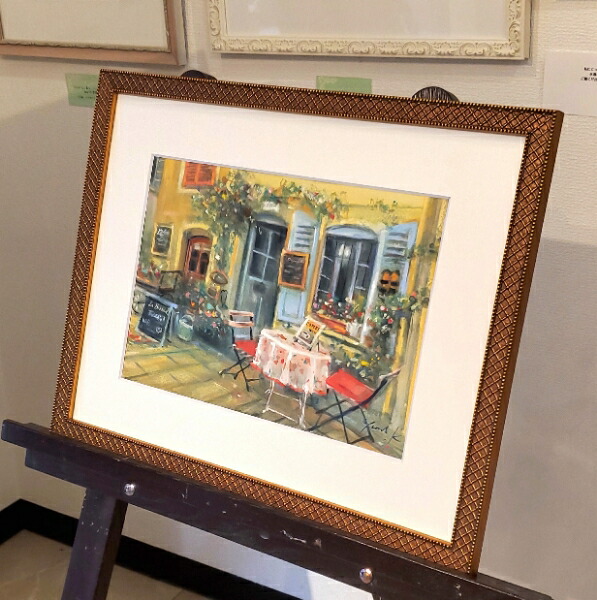 楽天市場】絵画 原画 「Coffee Break」 水彩/パステル F4 アンティーク