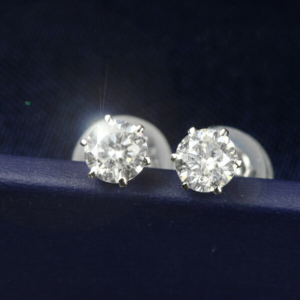 楽天市場】ダイヤモンド ピアス 一粒 0.3ct プラチナ Pt900 6本爪 0.15