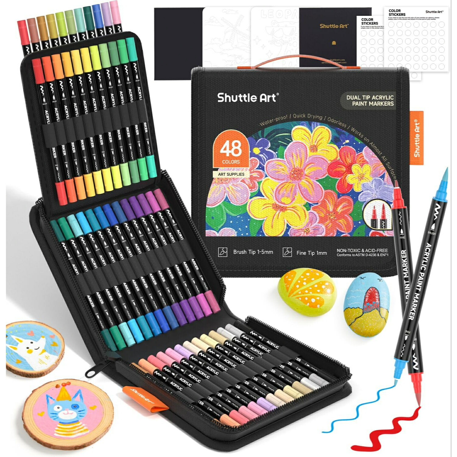 楽天市場】【送料無料】Shuttle Art アクリルマーカー 36~48色セット