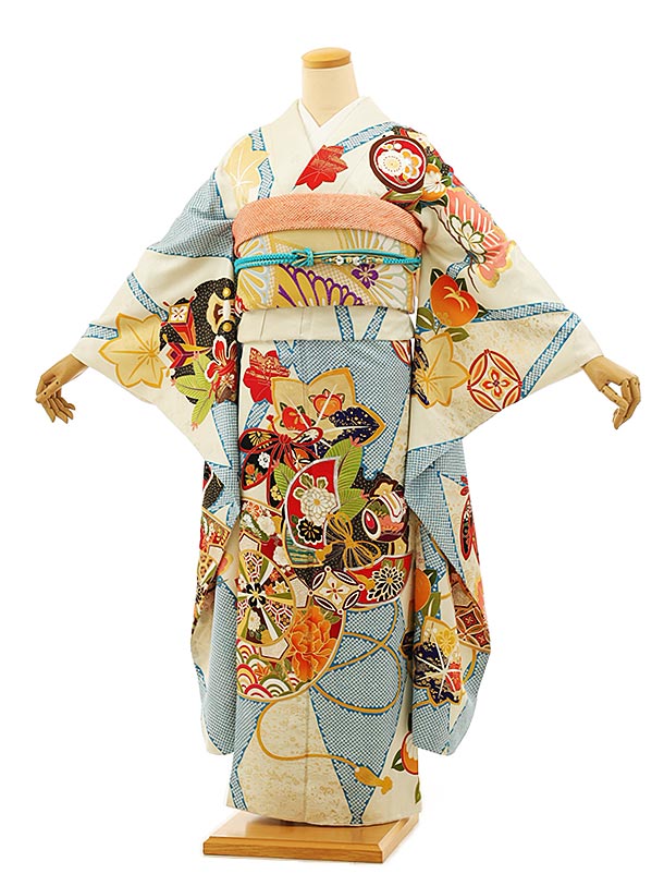 楽天市場】【 振袖 レンタル】 振袖|振袖レンタル|振袖 1097 白地水色