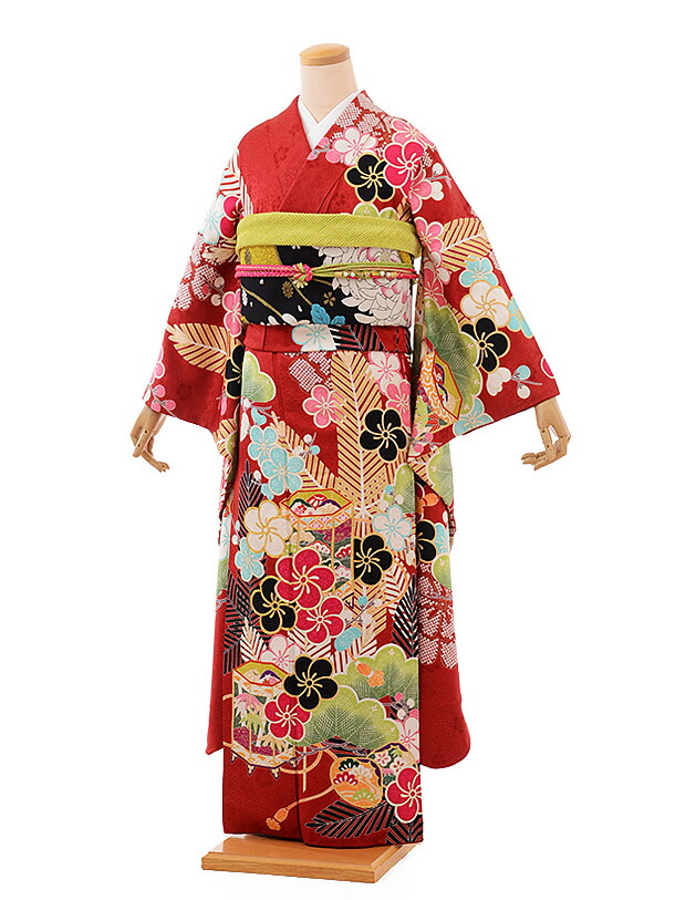 ブランド『kansai〈山本寛斎〉』華やかな赤の花柄振袖 ブランド