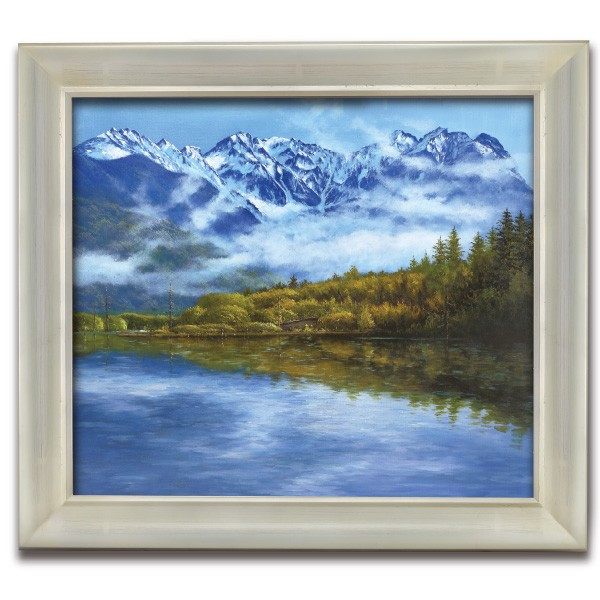 ☆サイロのある牧場・肉筆油彩画・F6キャンバス ☆サイロのある牧場