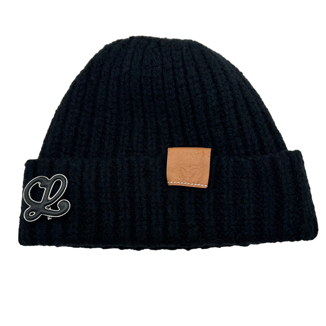 楽天市場】ロエベ(LOEWE) アナグラム ブローチ付ニット帽 ニット帽