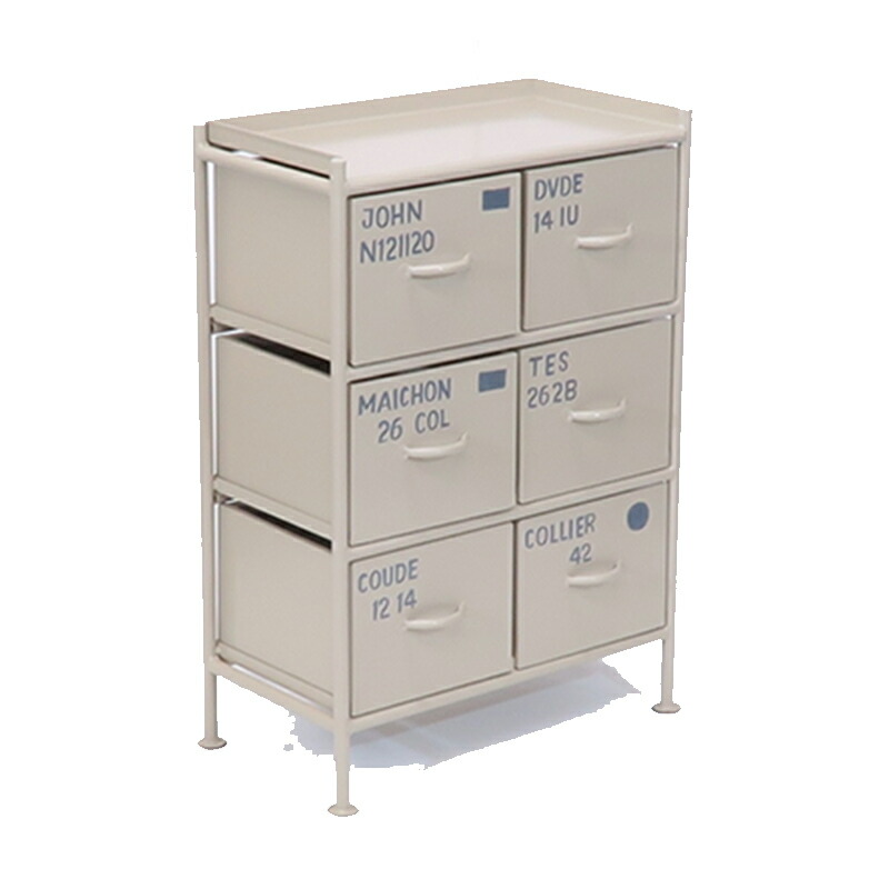 楽天市場】チェスト 3段 6杯 スチール製 アイアンチェスト