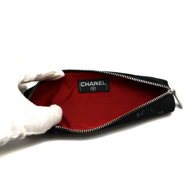 シャネル/CHANEL ペンケース 旧トラベルライン ブラック キャンバス地