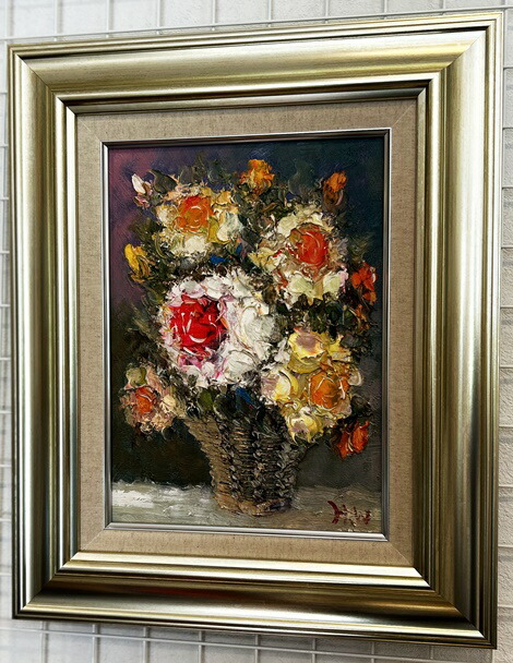絵画・額縁・油絵・渡部 ひでき・新品未使用・薔薇・SM・美術品