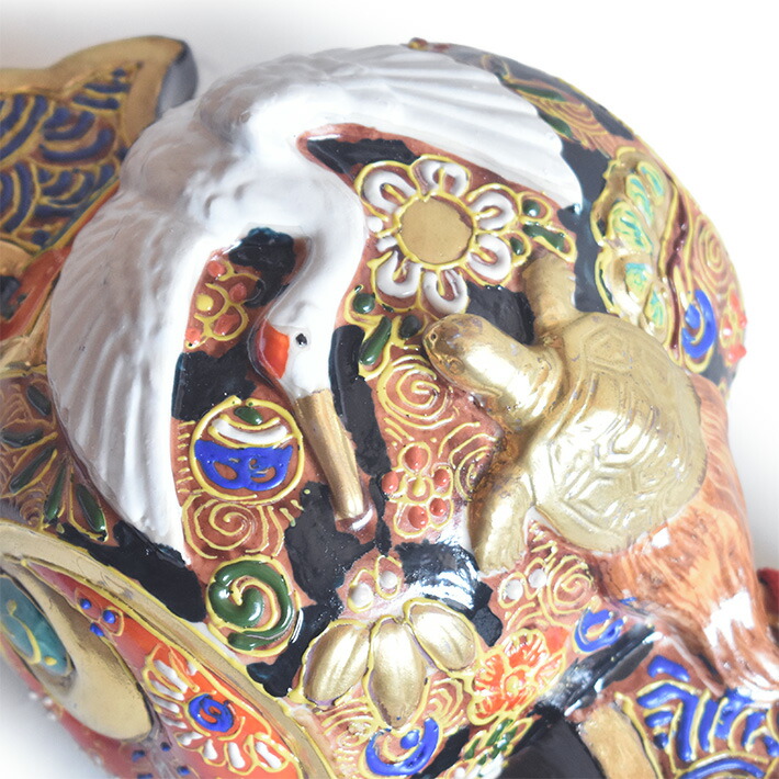 九谷焼 打ち出小槌 敷付 松竹梅 縁起物 置物 送料込み251023 九谷焼