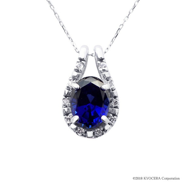 楽天市場】ブルーサファイア ネックレス K18ホワイトゴールド オーバル