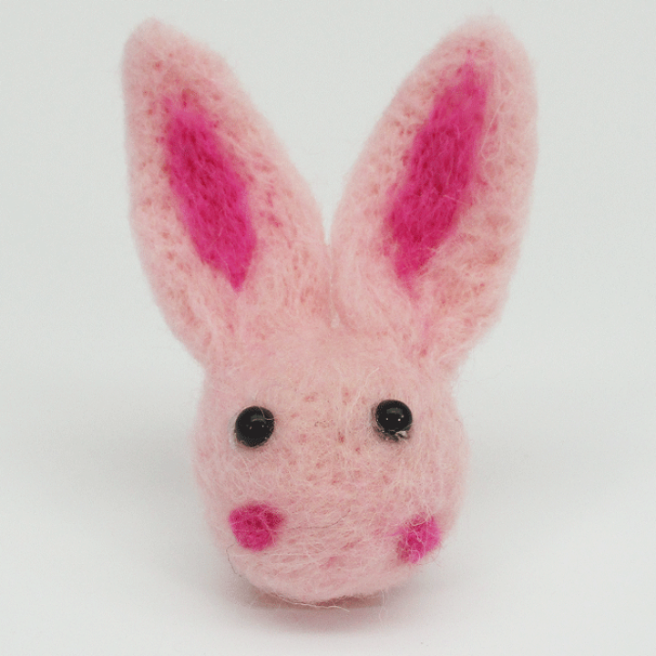 楽天市場】うさぎパーツ 【カラー：ピンク】【1個入】羊毛フェルト