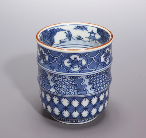 楽天市場】叶松谷作小紋竹節湯呑 【送料無料】【京焼】【清水焼