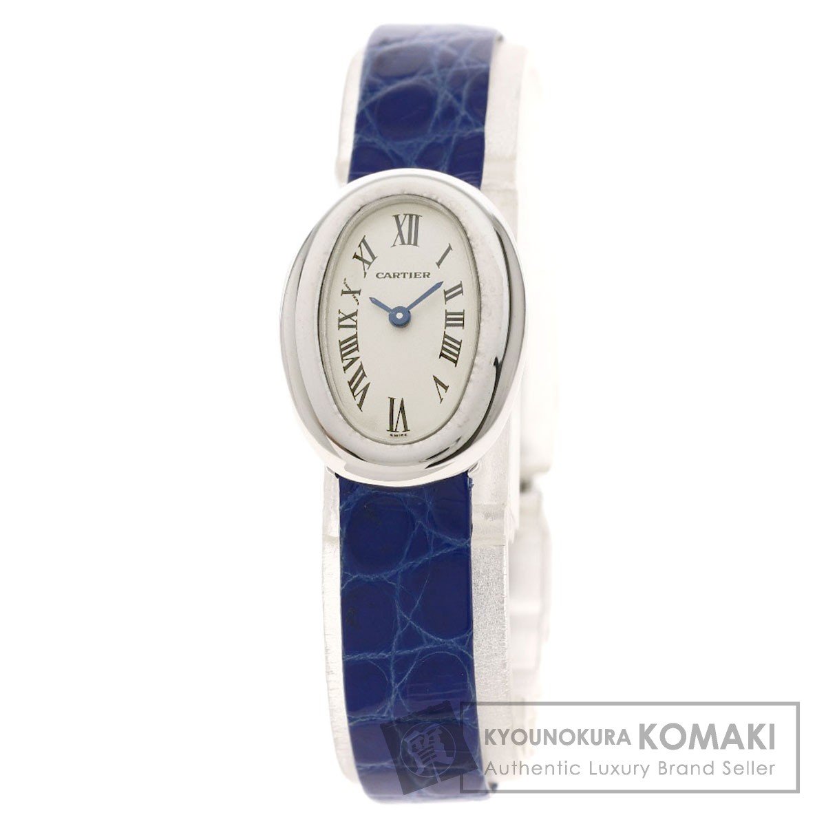 カルティエミニべニュワールクロコ純正ベルト紫Cartier 時計