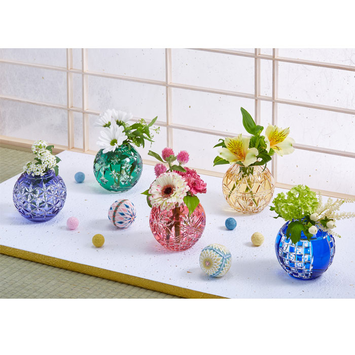 希少 切子 クリスタル カット ガラス バスケット 鉢 オブジェ 置物