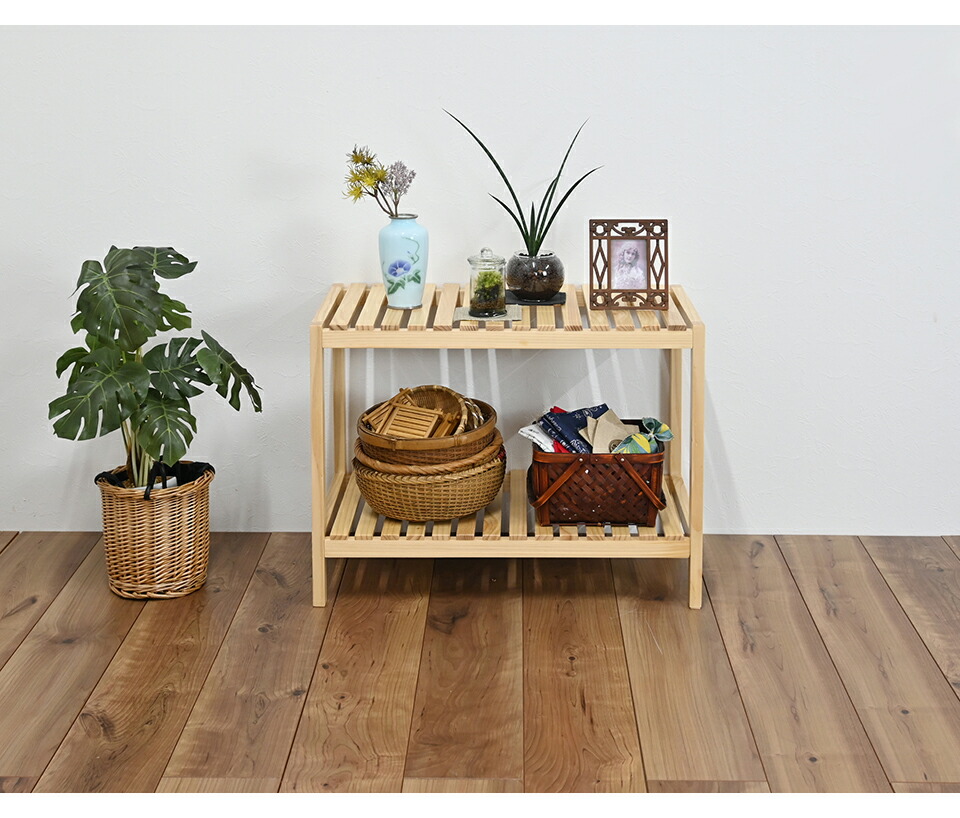 楽天市場】【6ヶ月保証付】シェルフ 2段 ロータイプ 幅60cm 天然木