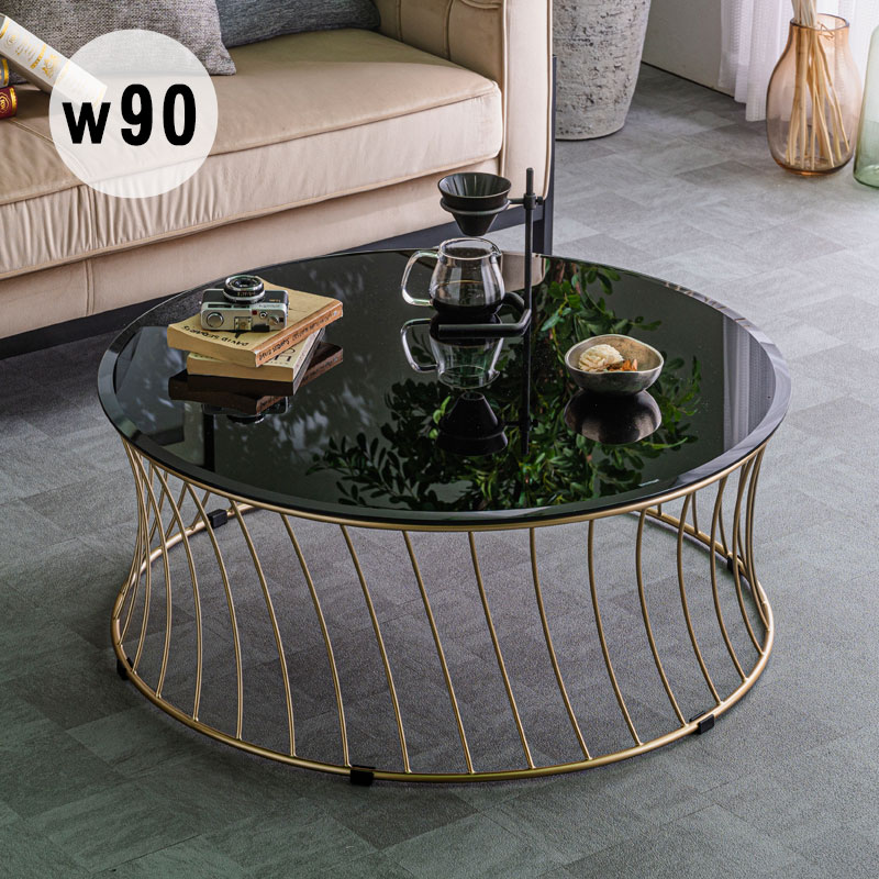 円形スライドテーブル サイドテーブル 豹柄 ガラステーブル ラウンド