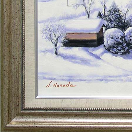 楽天市場】絵画 油絵 雪の白川郷 （原田信夫） 送料無料 【肉筆