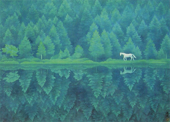 楽天市場】東山魁夷 緑響く（※10号特寸） 絵画 送料無料 【複製