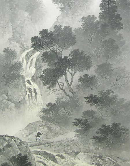 山水画 水墨画 掛軸 和紙 楽天市場】掛け軸 掛軸（かけじく）販売店