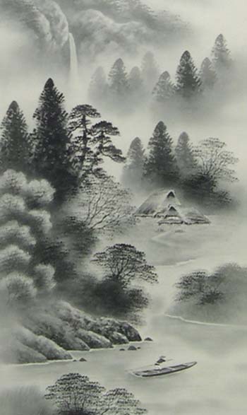 掛け軸（山水画）