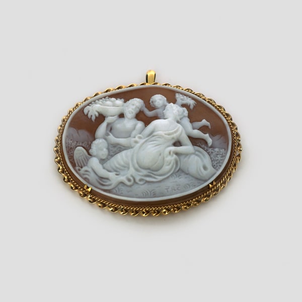 No.0337 ヴィンテージジュリアナ ブラック＆ホワイト ガラスカメオ