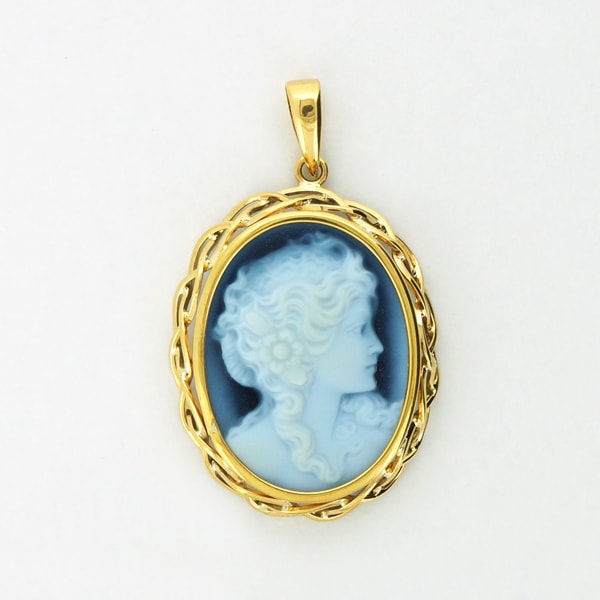 楽天市場】【限定1点】 K18 イエローゴールド メノウ カメオ